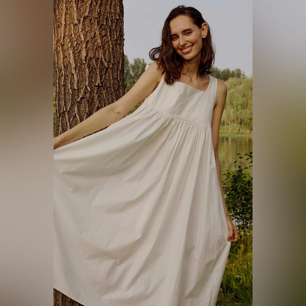 NAP LOUNGEWEAR | Bunny Strap Dress Cotton White
